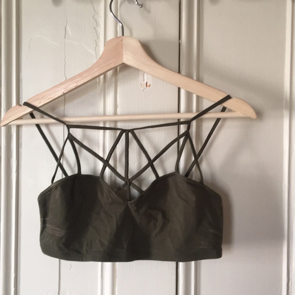 Olive Green Lattice Bralette